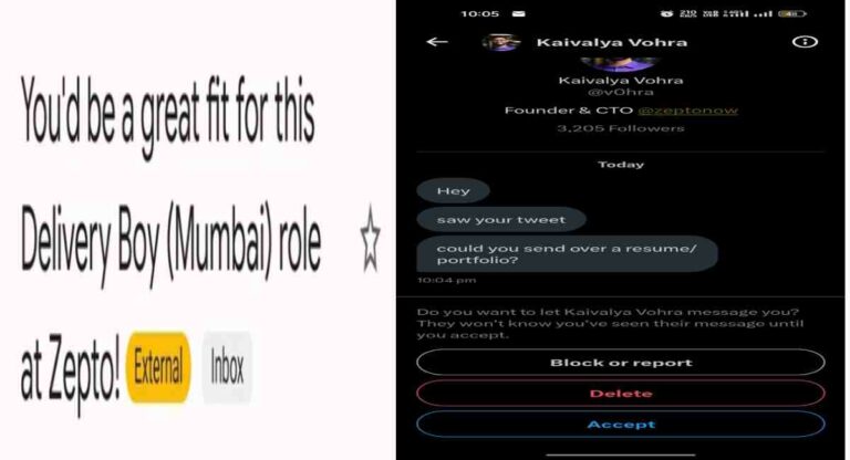 Zepto Job Call : एका व्हायरल झालेल्या ट्विटमुळे विद्यार्थ्याला कंपनीच्या मालकांनीच मुलाखतीसाठी थेट बोलावलं