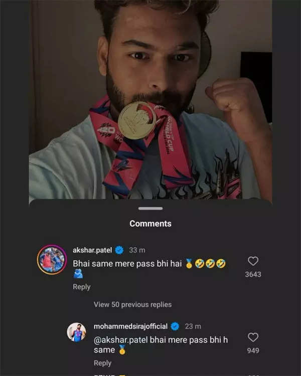 T20 World Cup, India Champion : रिषभ पंतच्या व्हायरल पोस्टवर संघ सहकाऱ्यांच्या मजेशीर प्रतिक्रिया 1 111459498