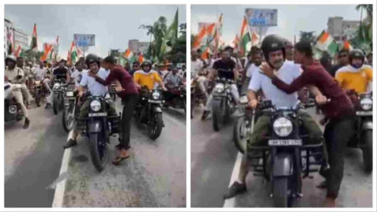 मोहोब्बत की दुकान चालविणाऱ्या Rahul Gandhi यांच्या सुरक्षारक्षकाने तरुणाच्या कानशिलात लगावली; Video Viral