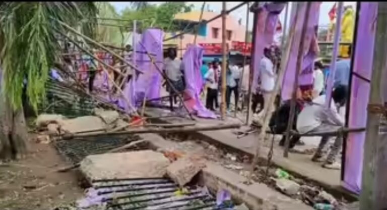 Damaged temple site in Jamalpur, Bangladesh.