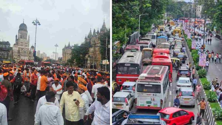 Maratha Protest :   सीएसएमटीच्या दिशेने जाणारे सर्व मार्ग वाहतुकीसाठी बंद; मुंबई वाहतूक पोलिसांचा मोठा निर्णय