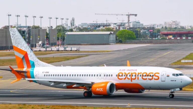 Air India Express airplane on the runway