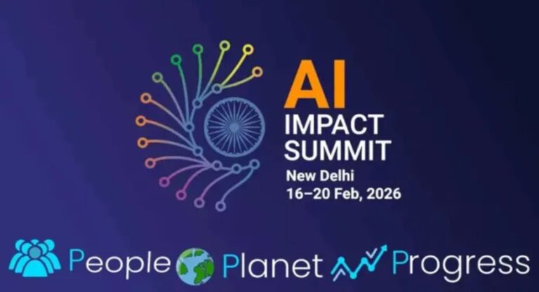 Logo of the India AI Impact Summit 2026 in New Delhi